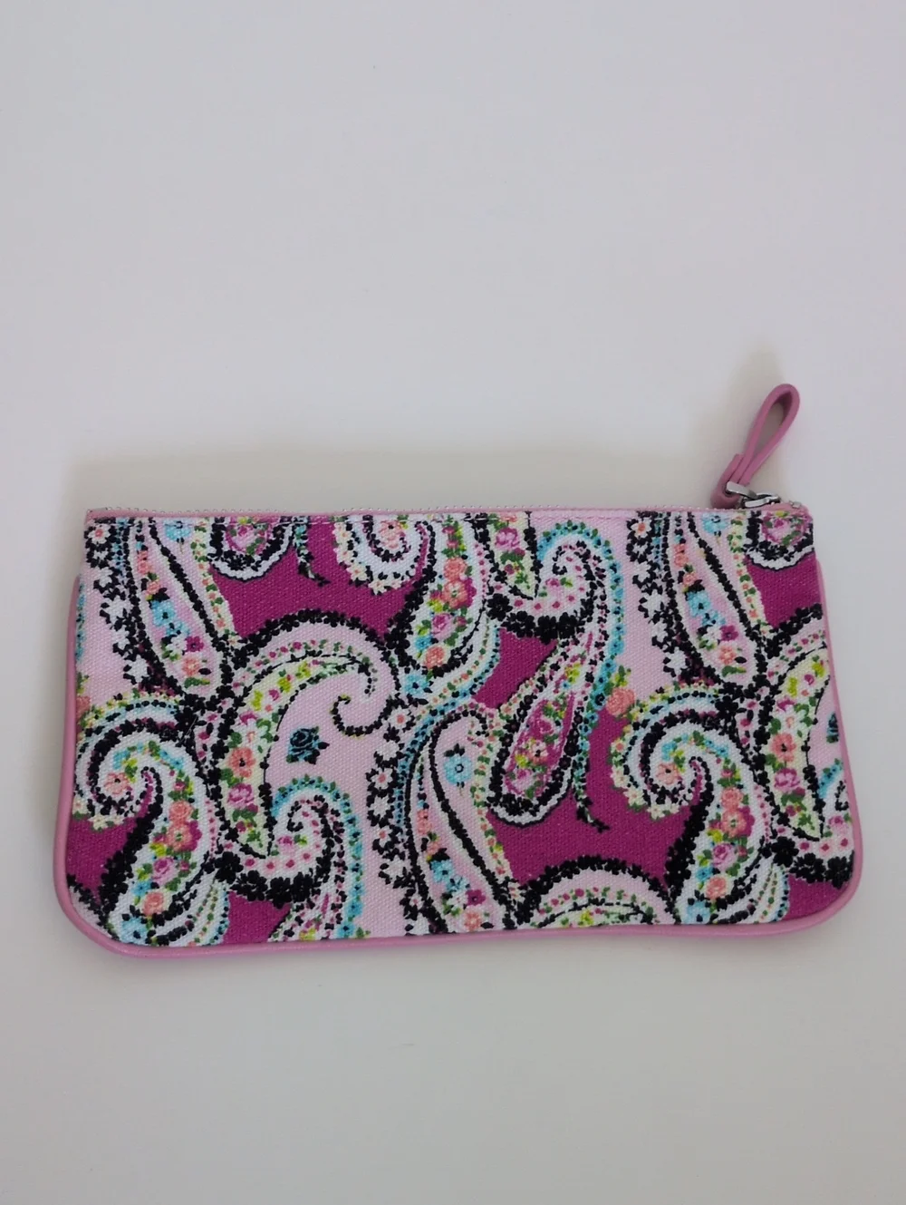 Vera Bradley Zipper Pouch - Vibrant Pink Paisley